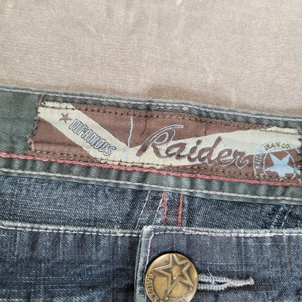 Infamous Raider Jean Co Mens Size‎ 46 Blue Denim Baggy Shorts Y2K Streetwear RJC